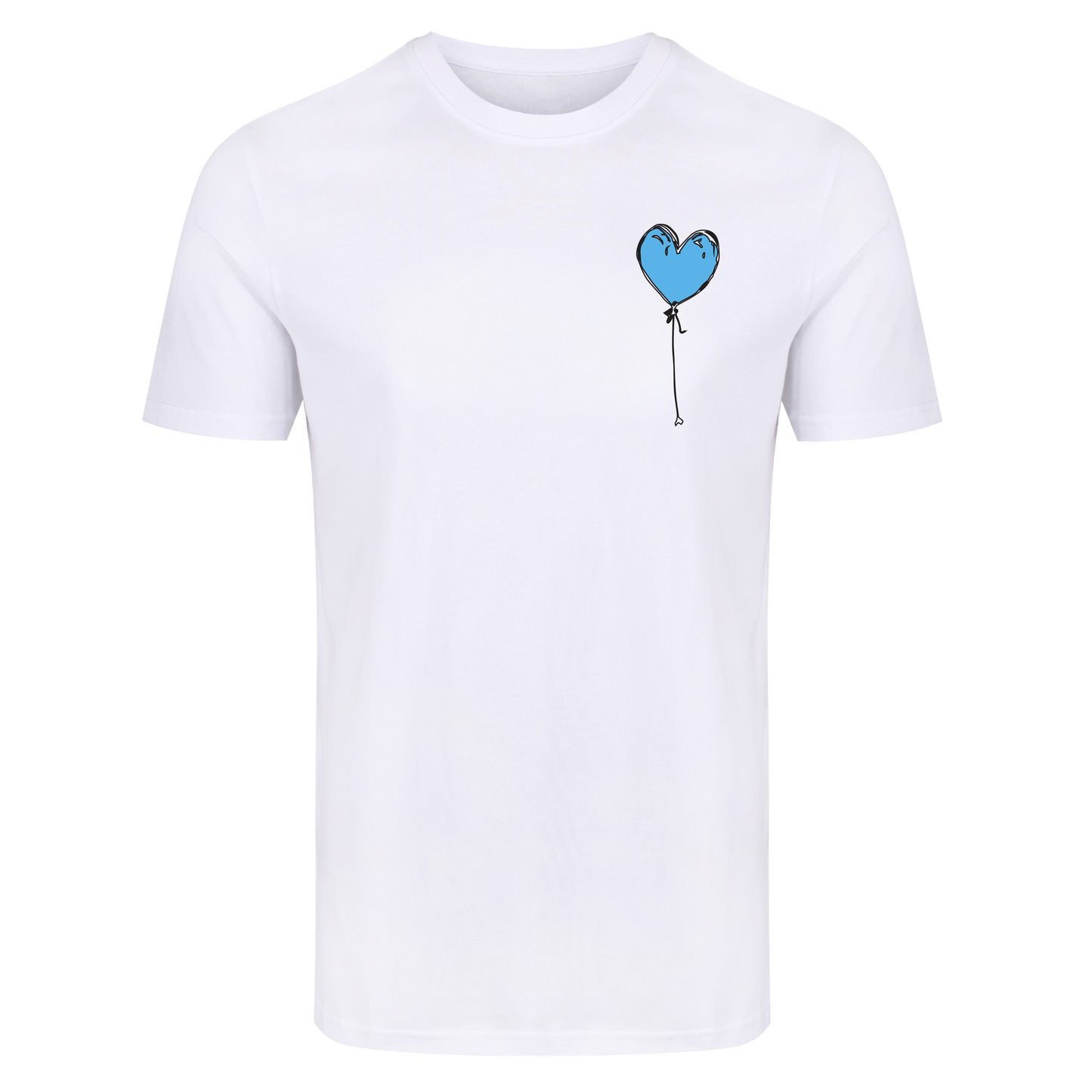 WHITE SLIM FIT TEE BLUE LXNELY HEART