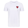 WHITE SLIM FIT TEE RED LXNELY HEART