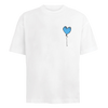 WHITE TEE BLUE LXNELY HEART