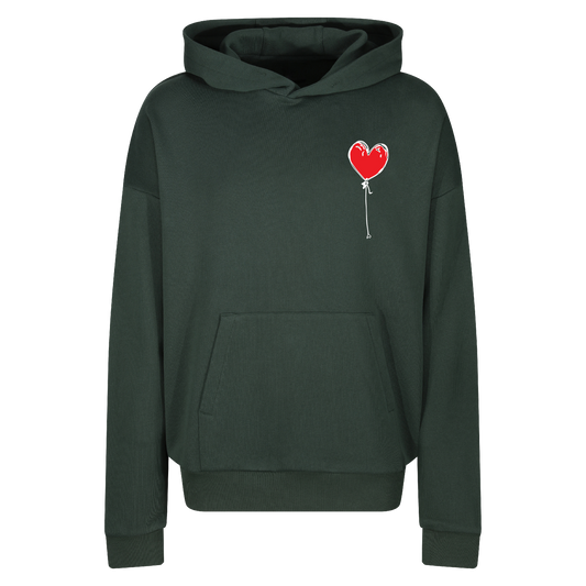 GREEN HOODY RED LXNELY HEART