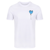 WHITE SLIM FIT TEE BLUE LXNELY HEART