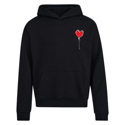 BLACK RELAXED HOODY LXNELY HEART