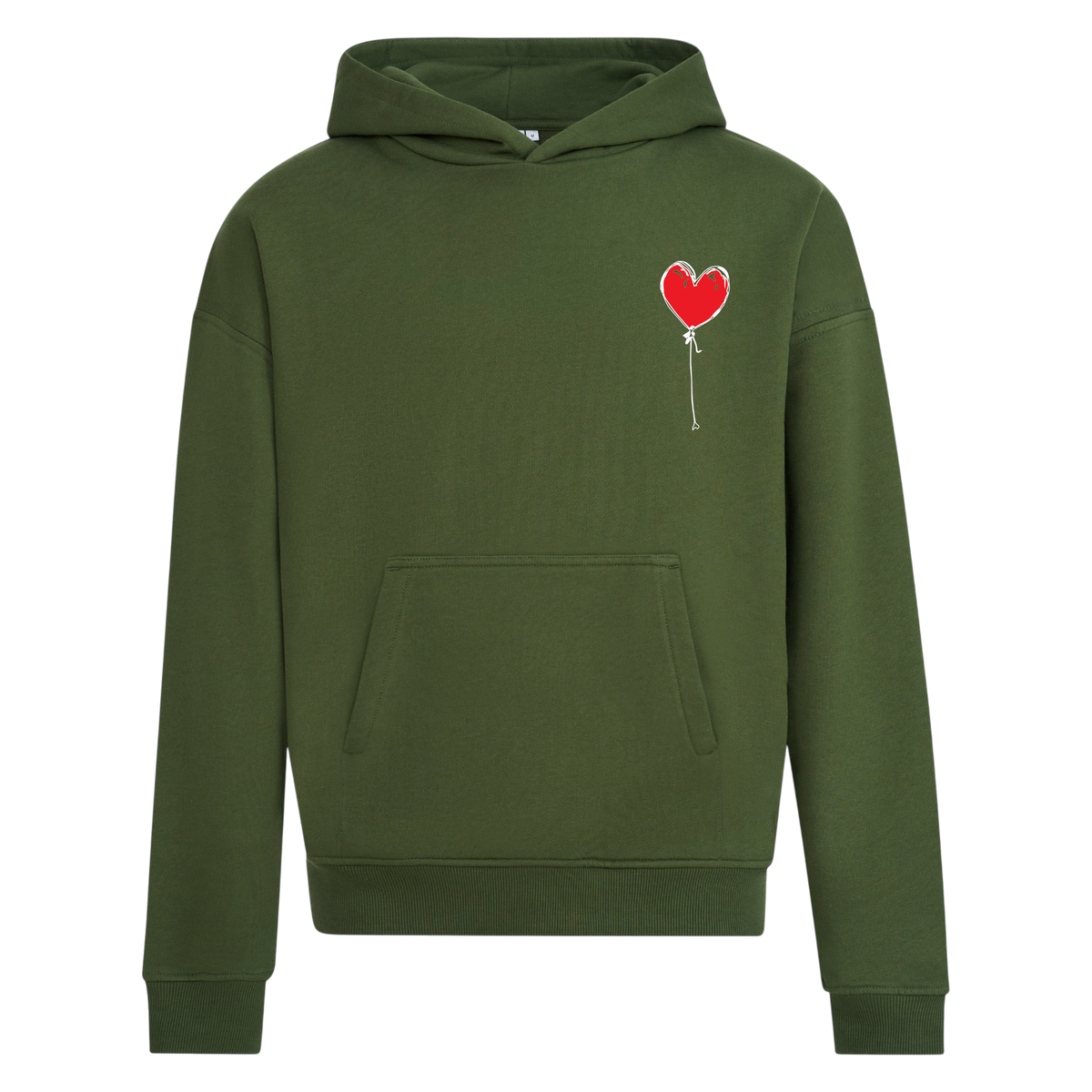 KHAKI RELAXED HOODY LXNELY HEART