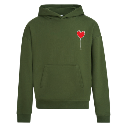 KHAKI RELAXED HOODY LXNELY HEART
