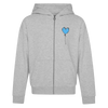 GREY RELAXED ZIP UP HOODY BLUE LXNELY HEART