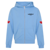 BABY BLUE RELAXED ZIP UP HOODY LXNELY HEARTS