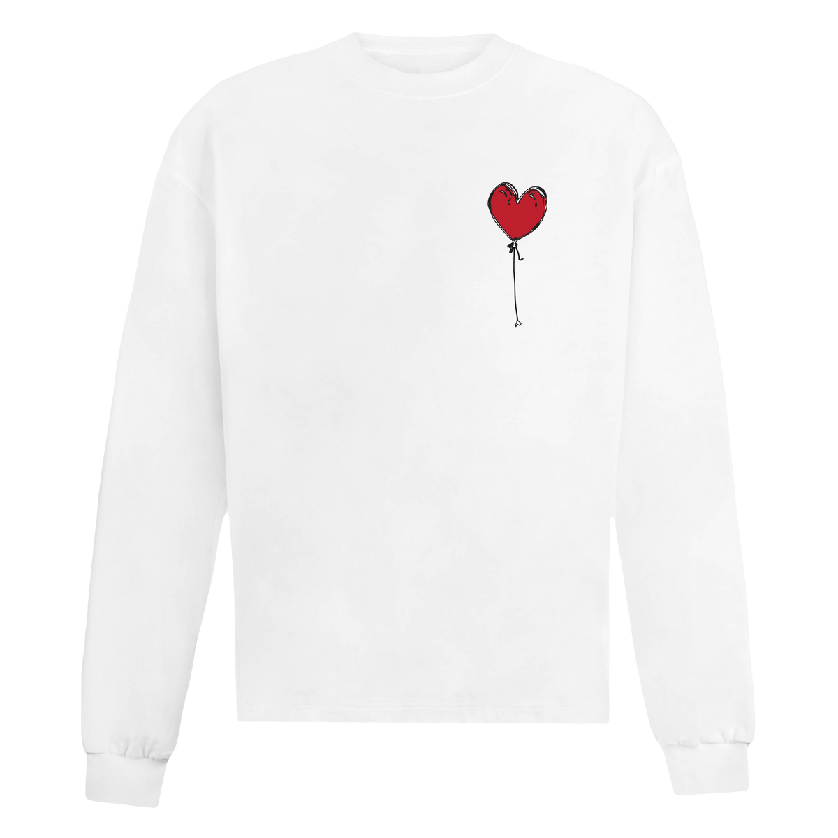 WHITE LONG SLEEVE TEE LXNELY HEART