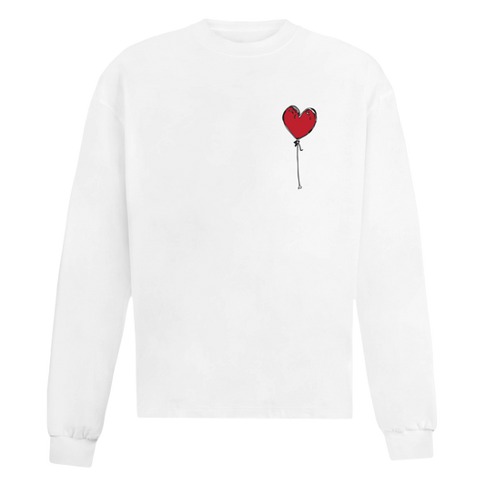 WHITE LONG SLEEVE TEE LXNELY HEART