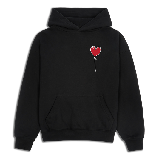 BLACK HOODY LXNELY HEART