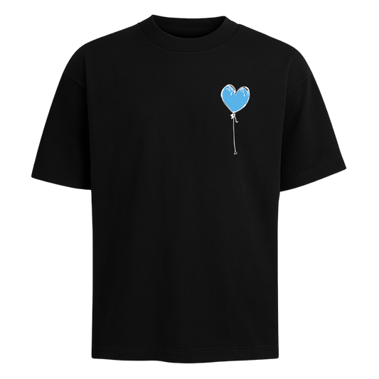 BLACK TEE BLUE LXNELY HEART