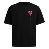 BLACK TEE RED LXNELY HEART